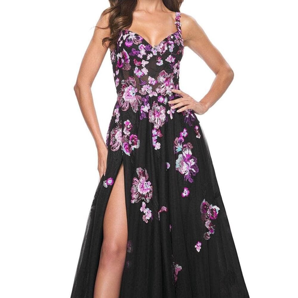 La Femme 32030SC Prom Dress Black Size 20